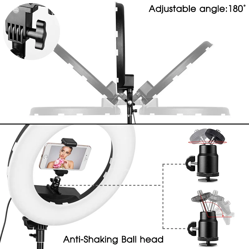 Travor кольцевой светильник 14 дюймов кольцевой светильник s 348 шт. светодиодный кольцевой светильник с регулируемой яркостью со штативом для макияжа фото-светильник на YouTube