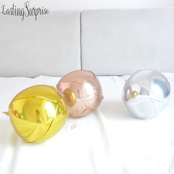 

2pcs 10inch 4D Foil Balloon Golden Decora Round Sphere Shaped Aluminum Foil Balloon Birthday Party Wedding Baby Shower Ballon