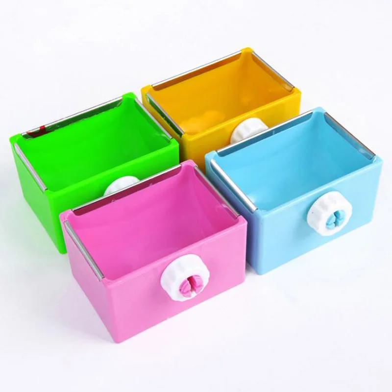 1pc Pet Feeding Bowl Rectangle Plastic Fix Cage Food Water Feeder Box For Rabbits Cat Dog Pet