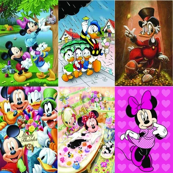 

5D Diy Daimond Painting Cartoon Mickey Minnie cute Duck Diamond Embroidery cross stitch 3d Rhinestones Painting accessories gift