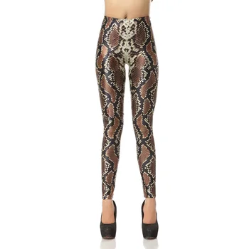 

Snake Skin Leggings 3D Print Women Sexy Slim Fitness Leggings High Waist Elastic Causal Leggings Plus Size Leggins Mujer