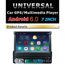 Android 6.0 автомобилей Радио стерео 1 din Wi-Fi Bluetooth 7 “Сенсорный экран 1Din 1024*600 gps-навигации MP4 MP5 dvd автомобиля аудиоплеер