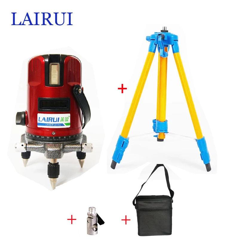 

lairui brand 5 lines 6 points laser level 360 degree rotary cross laser line level 635nm with outdoor mode tripod available