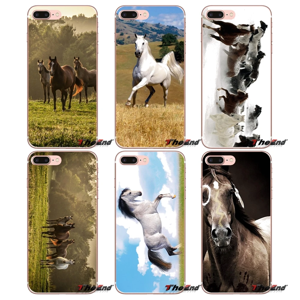 

TPU Case For Huawei P Smart Y6 P8 P9 P10 Plus Nova P20 Lite Pro Mini 2017 SLA-L02 SLA-L22 2i Broncos Horse running Animal Sunset