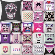 Cartoon funny picture love letter square Pillow case flower skull weeping pillow cover size 45*45cm Cartoon funny picture love letter square Pillow case flower skull weeping pillow cover size 45*45cm