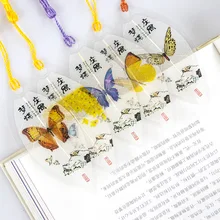 Милый классический элегантный кисточка Закладка с бабочкой Китайский ветер натуральные коллекционные листья с прожилками Закладки Творческие канцелярские принадлежности