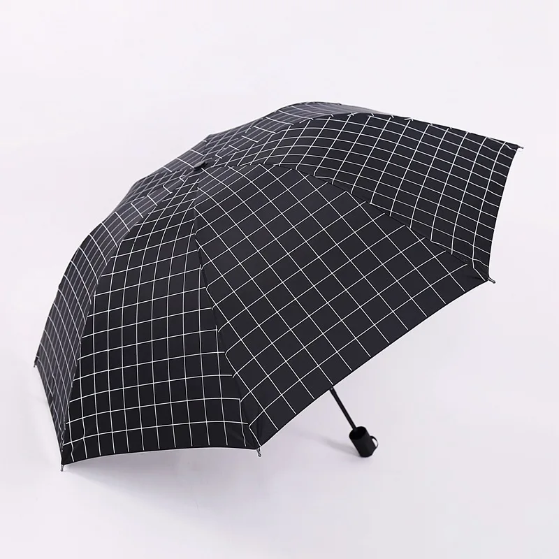 Модный мужской зонт от дождя и солнца женские большие ветрозащитные зонты, дождь для мужчин черное покрытие 8 кости неавтоматический зонтик - Цвет: Black box