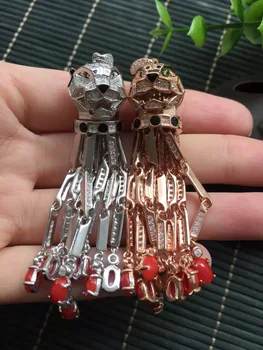 

Fine Jewelry Real 925 Steling Silver s925 100% Natural Precious Coral Gemstone Leopard Female Pendant Necklaces Christmas Gift