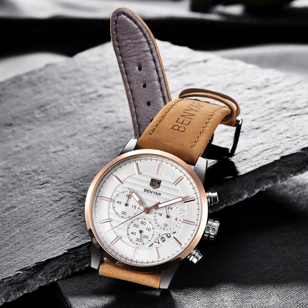 BENYAR мужские часы лучший бренд класса люкс бизнес водонепроницаемый спортивный хронограф кварцевые мужские наручные часы Мужские часы Relogio Masculino