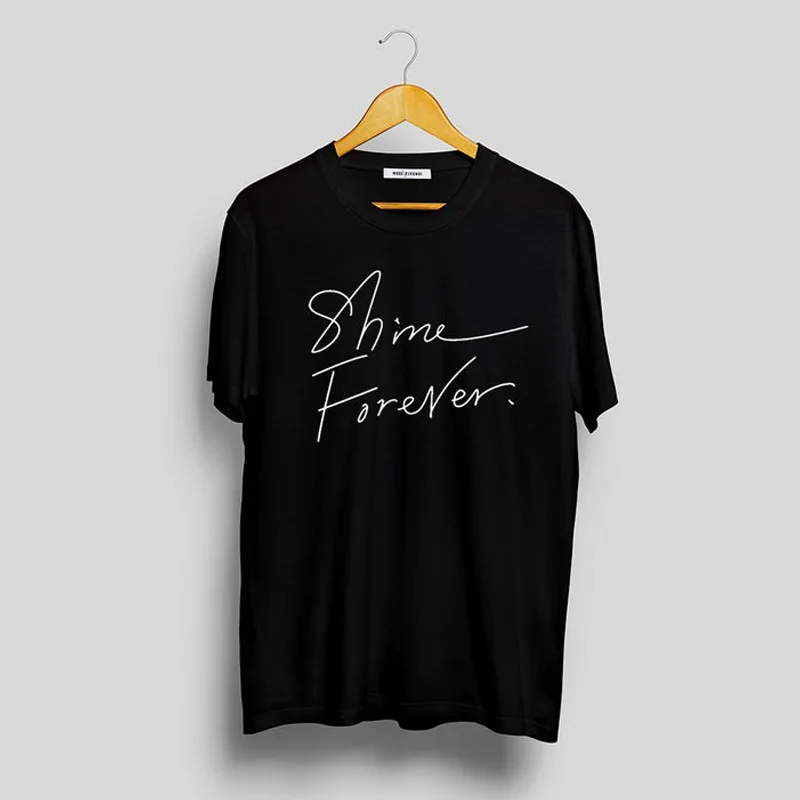 Мужская и женская футболка Shinee Forever Kpop Повседневная с надписью K pop Merch World модные