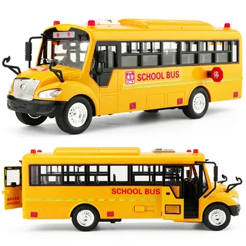 Inertia force School bus toys car model 29 cm Shuttle bus Acousto-optic Public Bus vehicles kids boy toys Car toys custom bus stop shelters bus stop design bus station