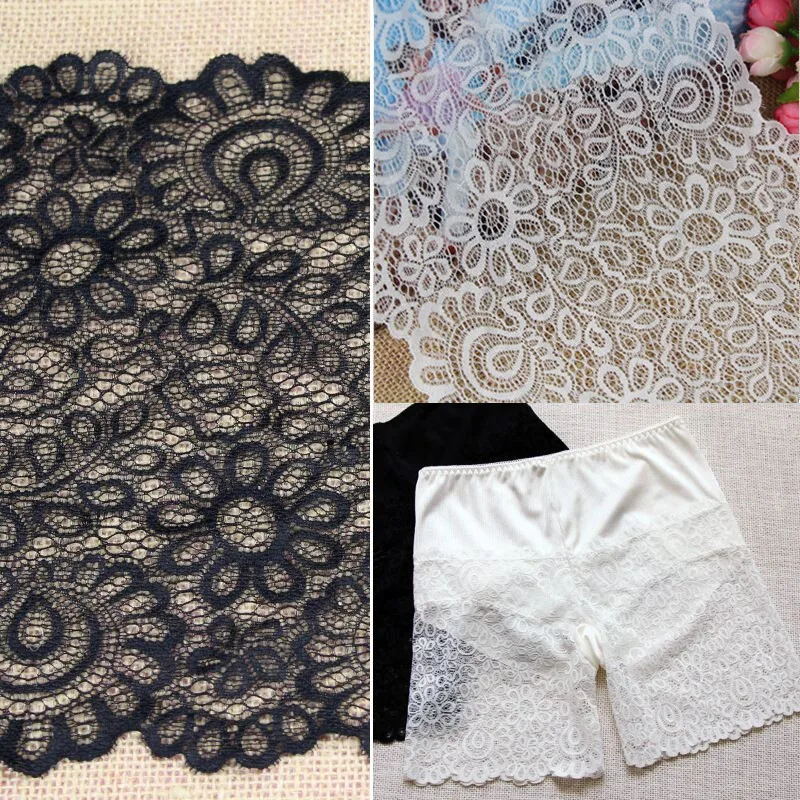 

3Yards/roll 22cm Black White Lace Fabric DIY Crafts Sewing Suppies Decoration Accessories For Garments Elastic Lace Trim
