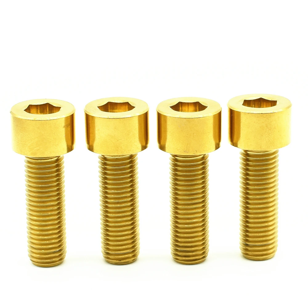 Titanium bolts M10x25mm Coulmn head Gold color  (4)