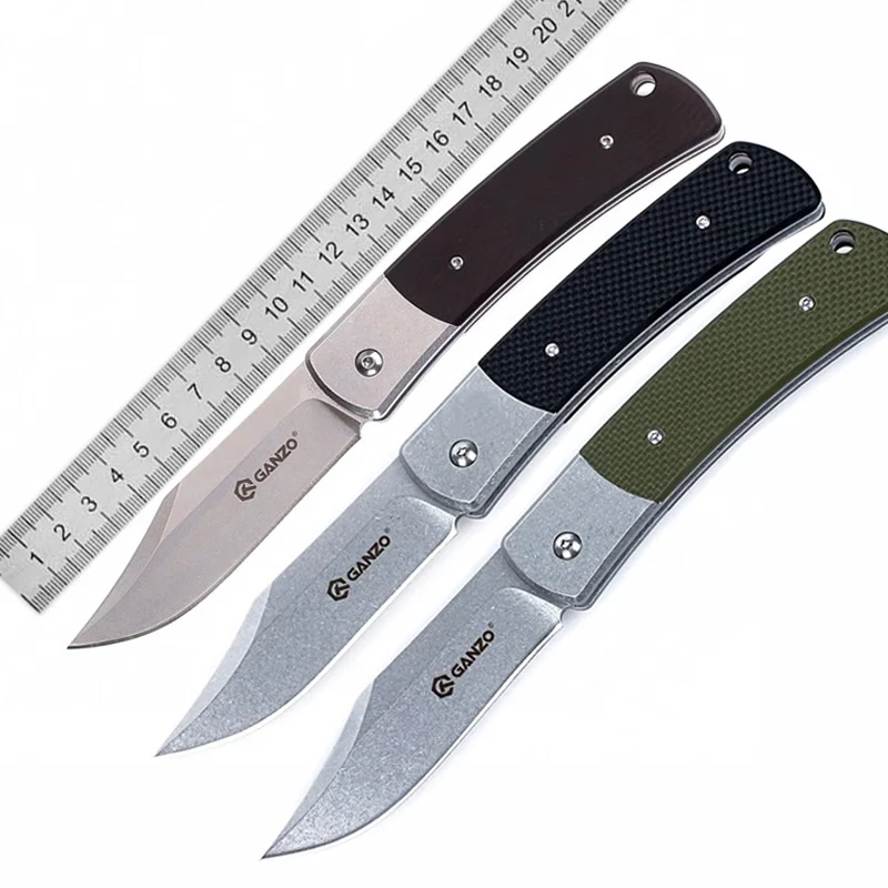 

Ganzo G7472 Portable Pocket Tools Stone-wash 440C Blade G10 Handle Folding Knife Outdoor Camping Hunting EDC Collection Knives