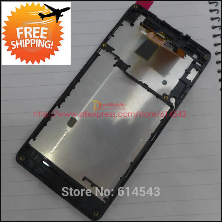 

Lcd complete for Sony Xperia M C1904 C1905 LCD display + touch screen digitizer frame bracket full set assembly Black 1pc