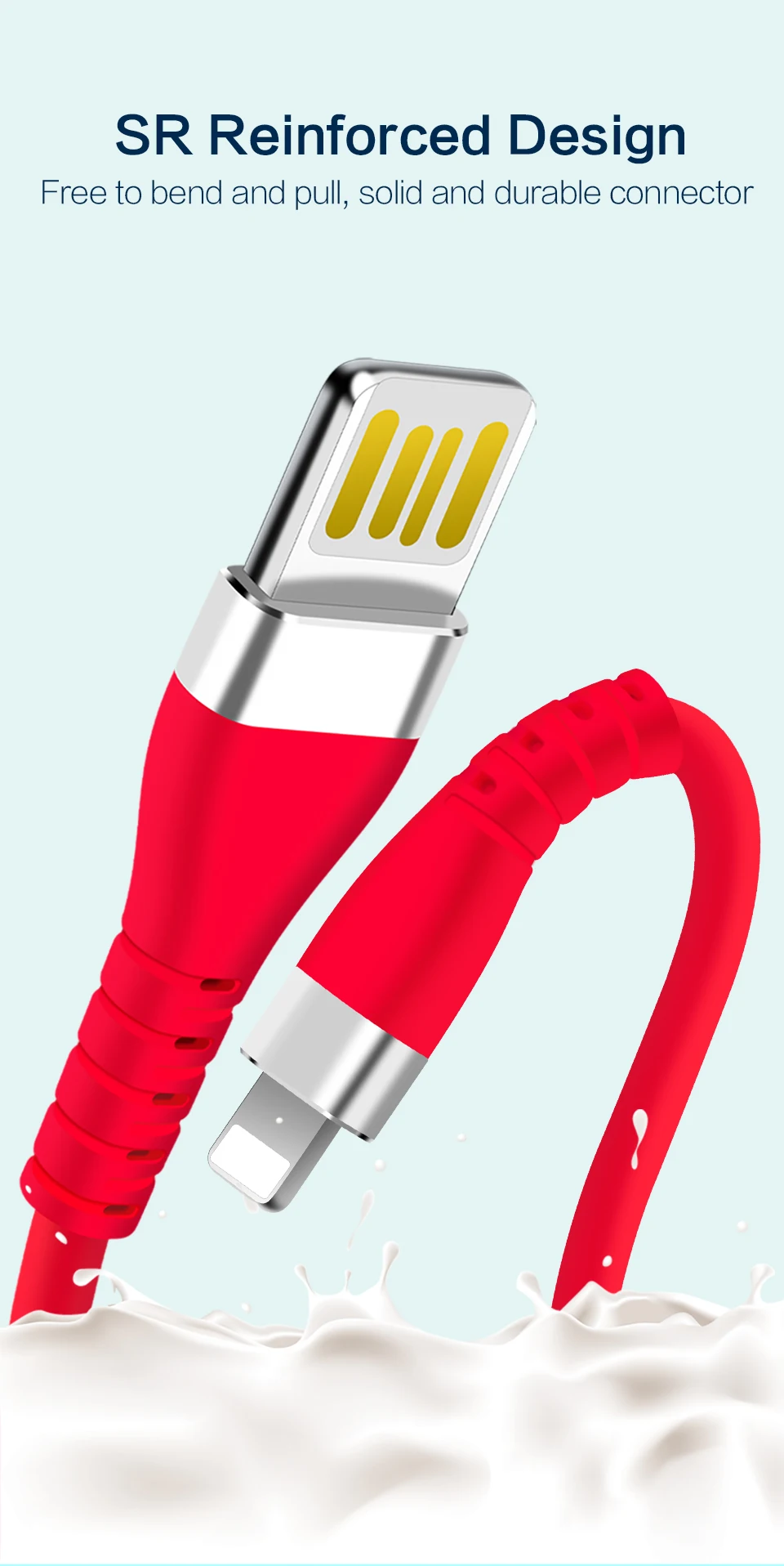 Power4 двухсторонний USB кабель для телефона Lightning/iPhone usb зарядный провод из пищевого силикона для Apple короткая линия передачи данных