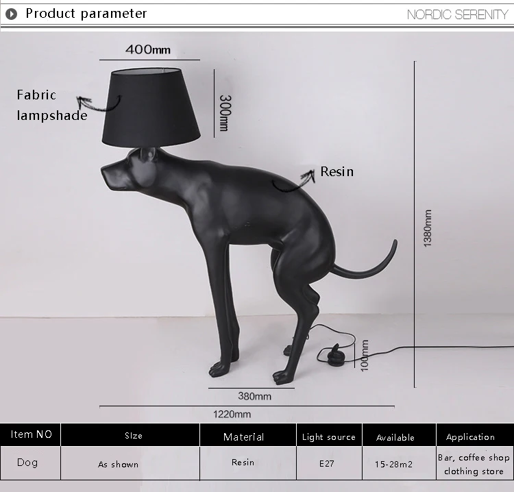 Postmodern minimalist Black Abajur Dog LED table Desk Lamp light  Fixture Bedroom8