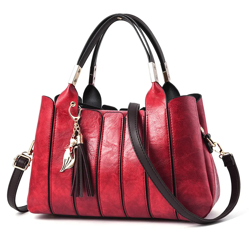

2019 Luxury Women Handbag Vintage brown Female Totes Shoulder Bag Messenger Bag Leather Top-HandBags