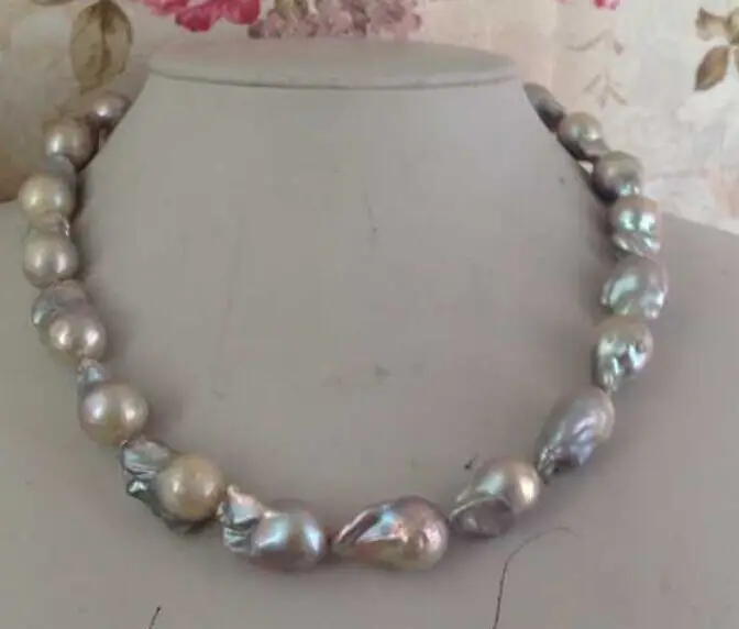

huge 18-22mm south sea gray pearl necklace 18inch14K (9.13)