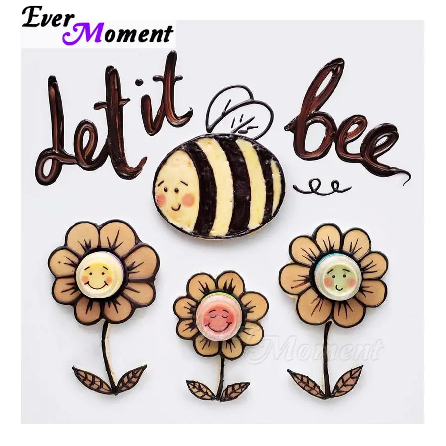 

Ever Moment Full Square Drill Bees Diamond Painting Cross Stitch 5D DIY Picture Mosaic Rhinestone Home Decoration S2F1289