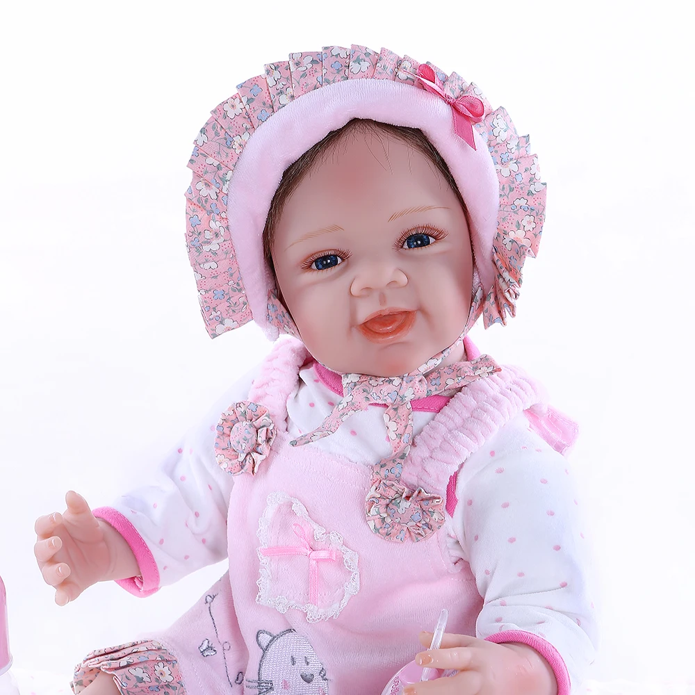 NPK52CM новорожденный улыбающееся лицо счастливый реалистичный bebe Кукла reborn baby реалистичный Мягкий сенсорный Утяжеленный тело руки волосы с