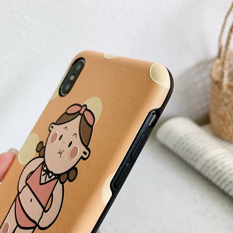 

For Cute chubby girl iPhoneX phone case Apple XR/8plus/xsmax/7p personality silicone soft shell