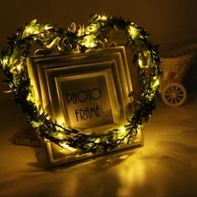 Гирлянда год 3 м/5 м 30/50-зеленый светодиод листья гирлянда Медный провод свет шнура гирляндой на Стекло craft бутылки Фея свадьба лампы партия