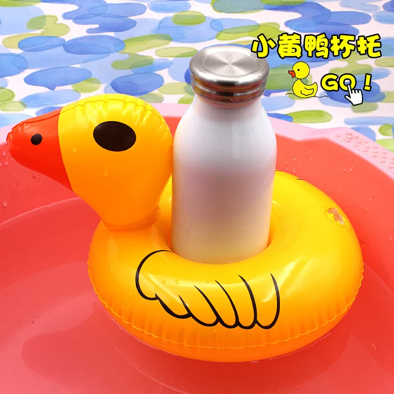 Mini Inflatable Cup Holder Flamingo Drink Holder Pool Float PVC Swimming Pool Bathing Kids Toy Party Decoration