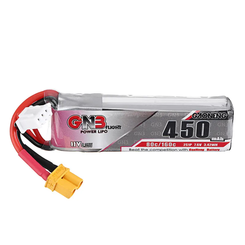 Gaoneng 7 6 В 450 мАч 80C 2S HV 4 35 V Lipo аккумулятор XT30 для Betafpv Drone FPV Racing аксессуары | Игрушки и