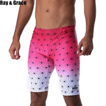 RAY GRACE одежда для плавания мужские шорты для плавания Длинные плавки дышащий купальник для серфинга для мужчин s купальный сексуальный облегающий обтягивающий шорты