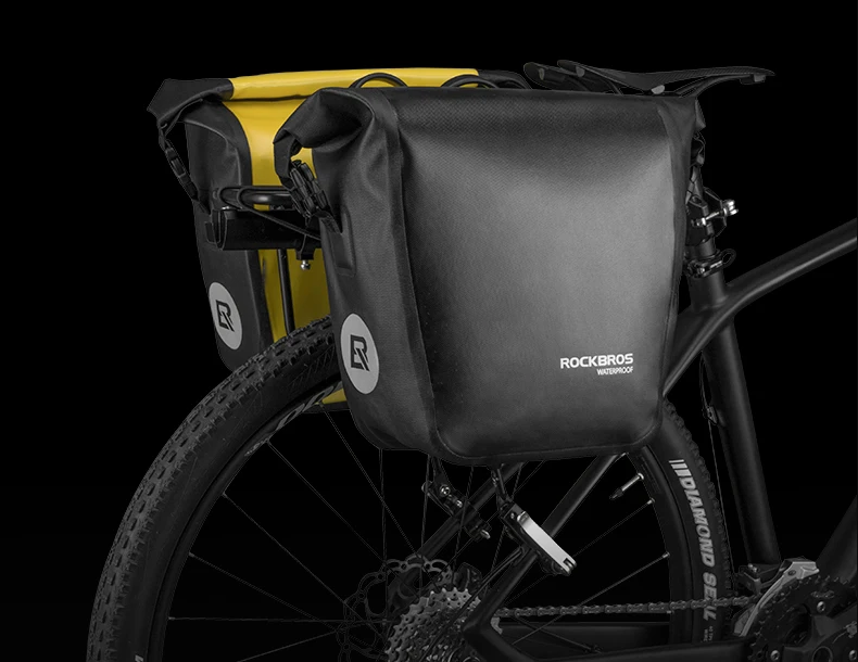 Discount ROCKBROS Bicycle Bike Bag Waterproof Rear Rack Tail Seat Bag Cycling MTB Bag Trunk Pack 10-18L Portable Pannier Bike Accessories 17