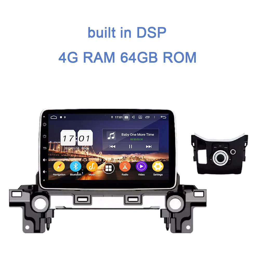 " DSP 2 Din Android 9,0 8 Core 4 Гб+ 64 ГБ Автомобильный dvd-плеер gps карта RDS автомобильное радио Wi-Fi Bluetooth 4,2 для Mazda ATENZA CX-5 CX5 - Цвет: 4G RAM 64G ROM