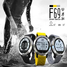 Ip68 a prueba de agua smart watch f69 llamada mensaje recordar smartwach android y ios podómetro sleep monintor health tracker