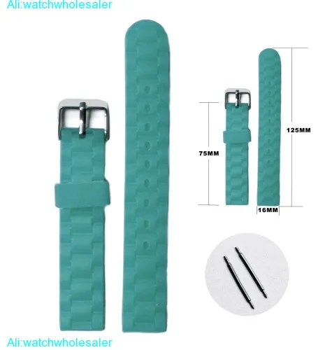 16mm Deep Sky Blue Silicone Jelly Rubber Unisex Watch Band Straps WB1060O16JB