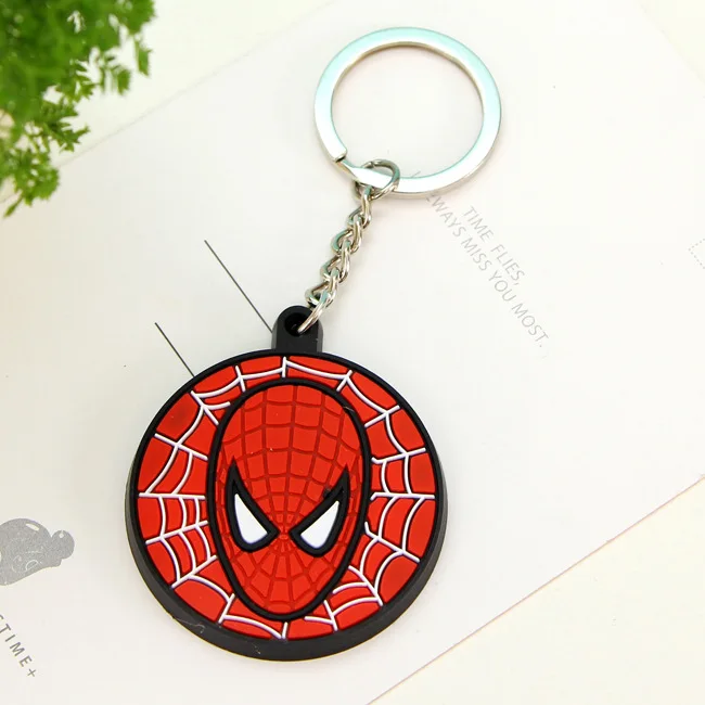 

Cartoon PVC Soft Keychain Women Girl Kitty Spiderman Bear Pattern Key Chain Rings Silicone Car Keychain Wholesale Jewelry Anime