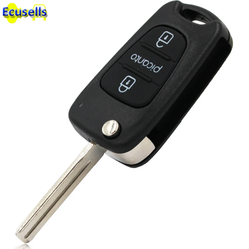 Replacement Keyless Folding flip Remote Key Shell Case Fob 3 Button for KIA Picantoin Car Key