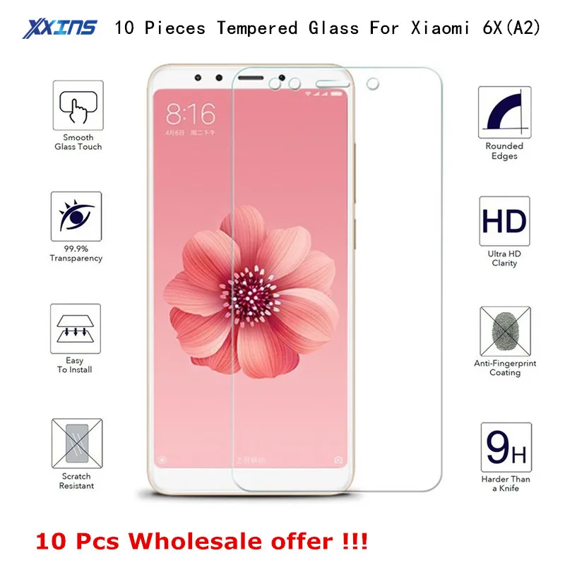 

10 Pieces Tempered GLASS For Xiaomi mi A2 6 X Screen Protector Cover For Mobile phone Xiaomi mi6X Wholesale offer