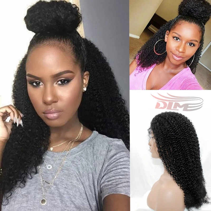

Popular Afro Curly Heat Resistant Japanese Hair Black Afro Kinky Curly Synthetic Lace Front Wig Natural Hairline with Baby Hair