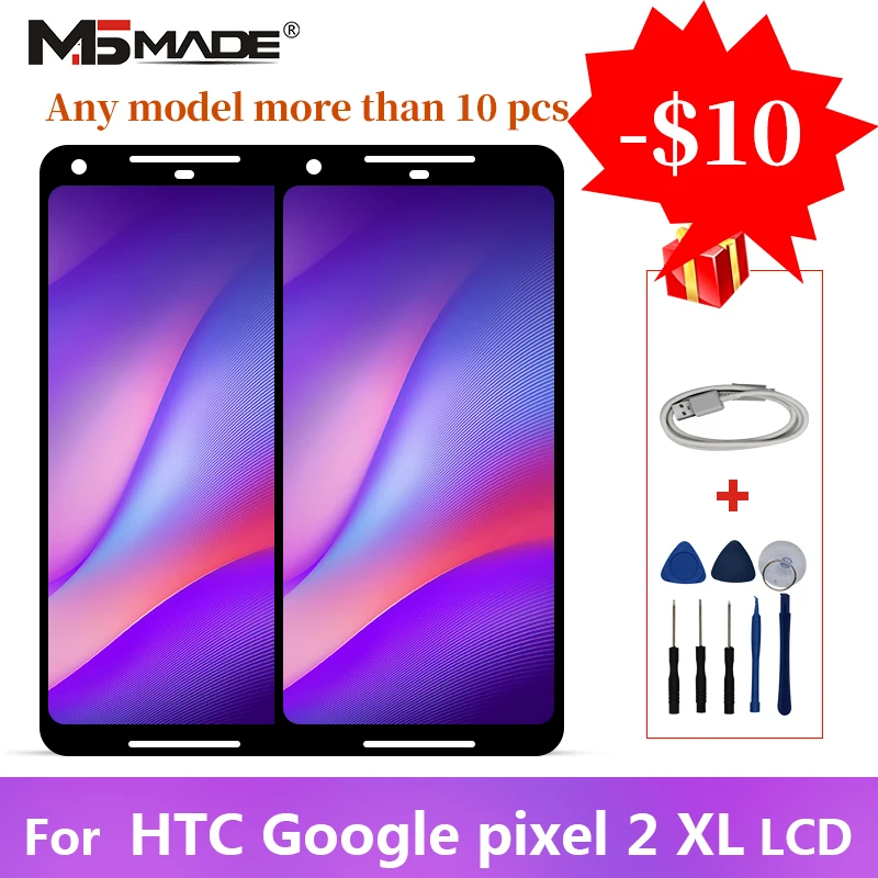 

6.0" Original For HTC Google Pixel 2 XL LCD Touch Screen Digitizer Display Replacement Parts For Google Pixel 2XL Display