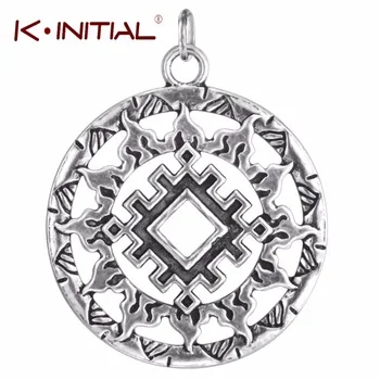 Kinitial 5pc Slavic Pendant Silver Slavic Pendant Jewelry Slavic Amulet Slavic Symbol Charms Pendants Women Punk Necklace Bijoux