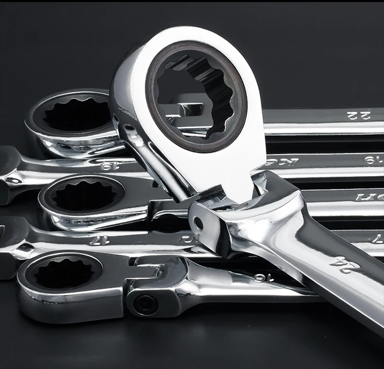 Трещотка комбинированная F'lex головная гаечная головка гаечные ключи для ремонта автомобиля Серебряный абсолютно набор ключей Универсальный Регулируемый ключ