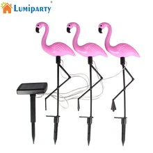 3 шт. Солнечный Фламинго лужайка лампа садовый декор солнечный светильник s Водонепроницаемый светодиодный светильник для наружного Сада Декоративный светильник s