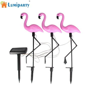 

3pcs Solar Powered Flamingo Lawn Lamp Garden Decor Solar Lights Waterproof Led Light For Outdoor Garden Decorative Stake Lights