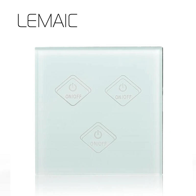

LEMAIC Standard Remote Control Switch 3 Gang 1 Way RF433 Smart Wall Switch, Wireless remote control touch light switch