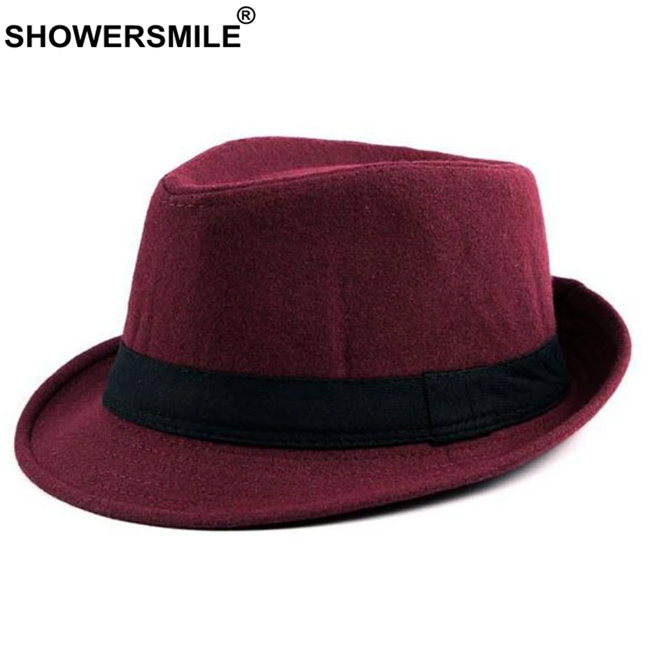 burgundy trilby hat