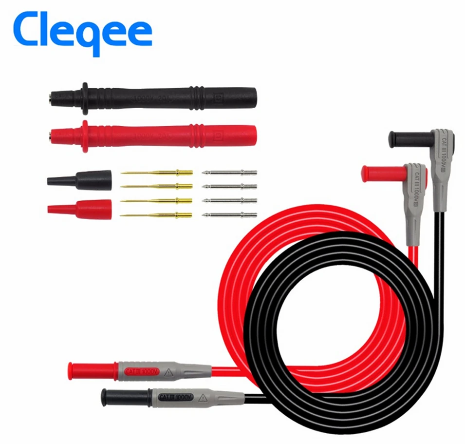 Probes Test Leads Kit P1300A Probes For Multimeter Replaceable Gilded Multimeter Probe Test Lead Kits 4mm Banana Plug Safety Cap Test Probe Probes Test Leads Kit P1300A Probes For Multimeter Replaceable Gilded Multimeter Probe Test Lead Kits 4mm Banana Plug Safety Cap Test Probe