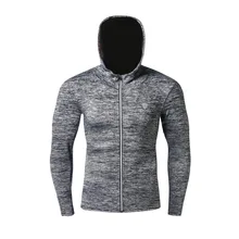 Для мужчин спортивный топ Быстросохнущий бег с капюшоном с длинным рукавом Футболка Баскетбол тренировочная спортивная одежда фитнес альпинизм одежда