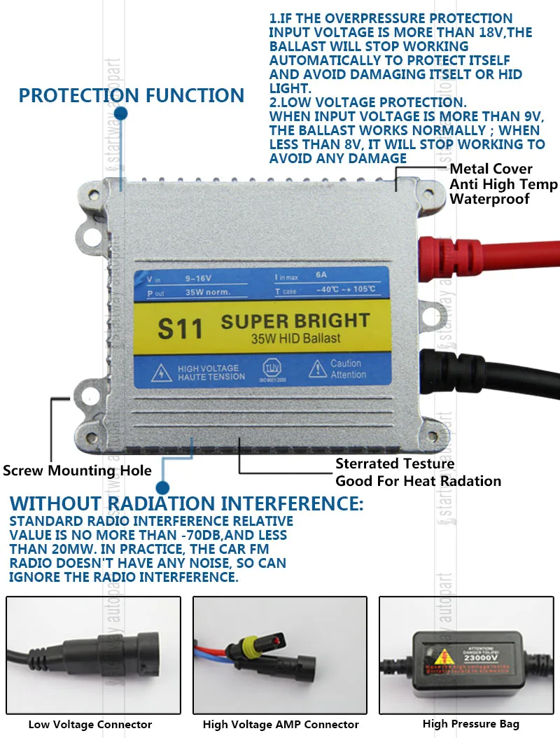 Авто ROVER HID комплект ксеноновых передних фар 12V 35W DC H1 H3 H4-3 H7 H11 HB3 9005 HB4 9006 4300K 5000K 6000K 8000K 10000K Автомобильные фары