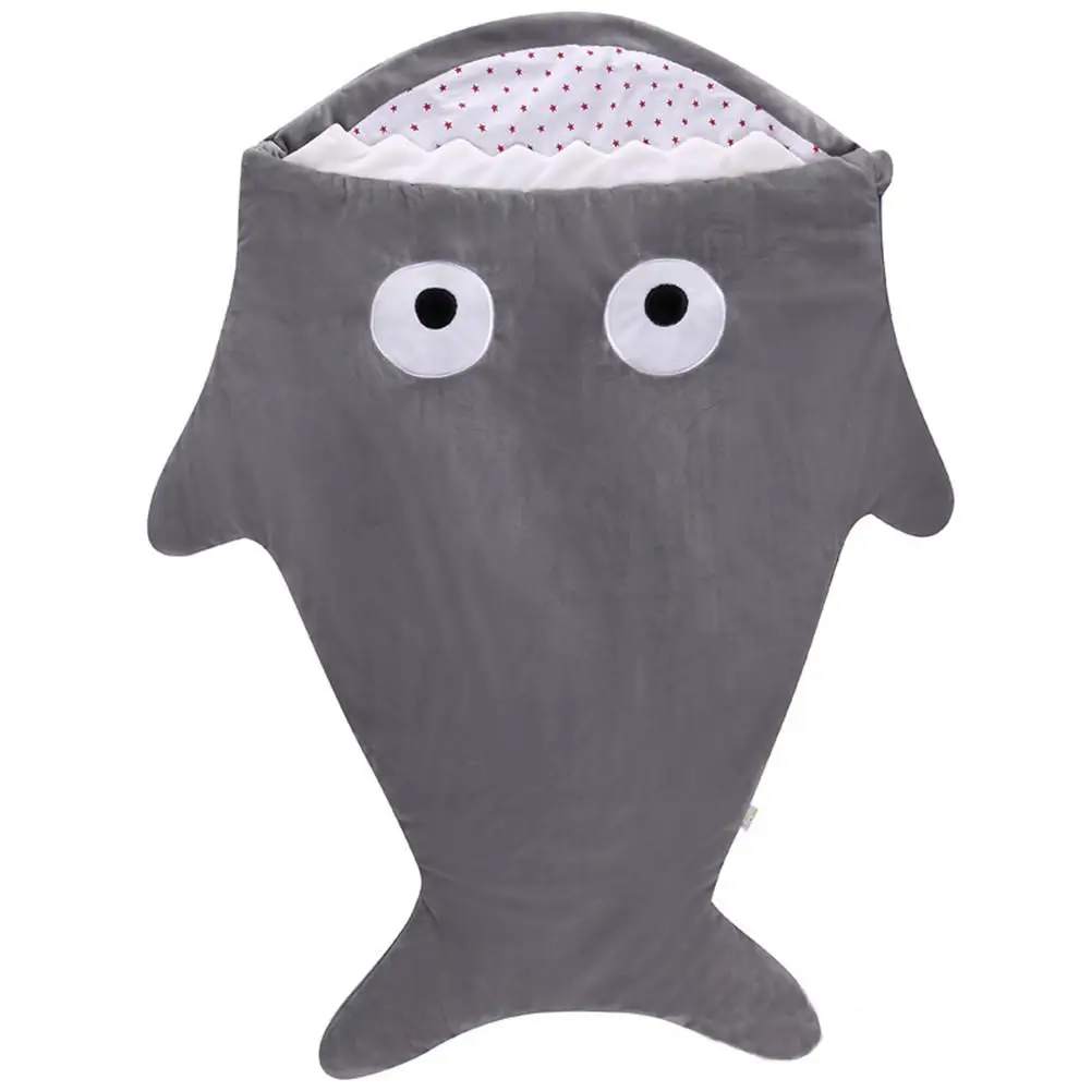 Милый креативный Подарочный спальный мешок для малышей, спальный мешок с рисунком акулы, осенне-зимний спальный мешок для малышей - Цвет: Gray