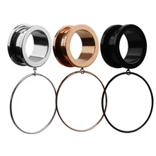 Новые 2 шт Розовое золото серебряные серьги из нержавеющей стали пробки и тоннели для пирсинга панк расширения уха растягиваются феш тоннель тела ювелирные изделия